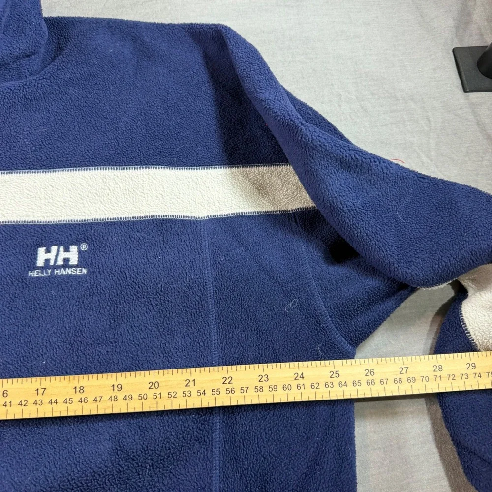 Helly Hansen Fleece Jacket Mens Large Blue Good Full Zip Stripe 2281